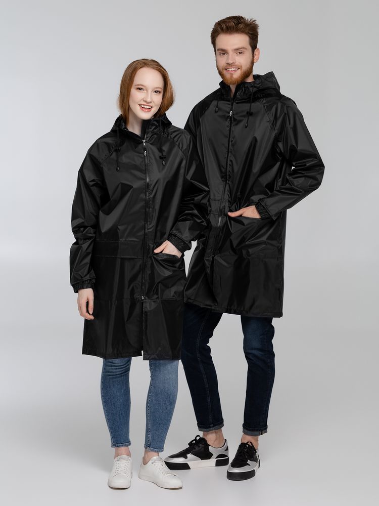 Дождевик с карманами «Плащ, плащ», черный — изображение 6