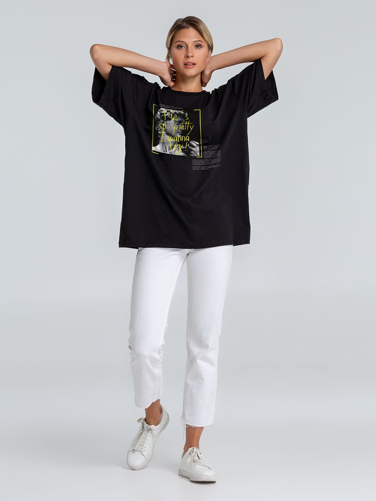 Футболка оверсайз «He is So Pretty. Давид», черная — изображение 4