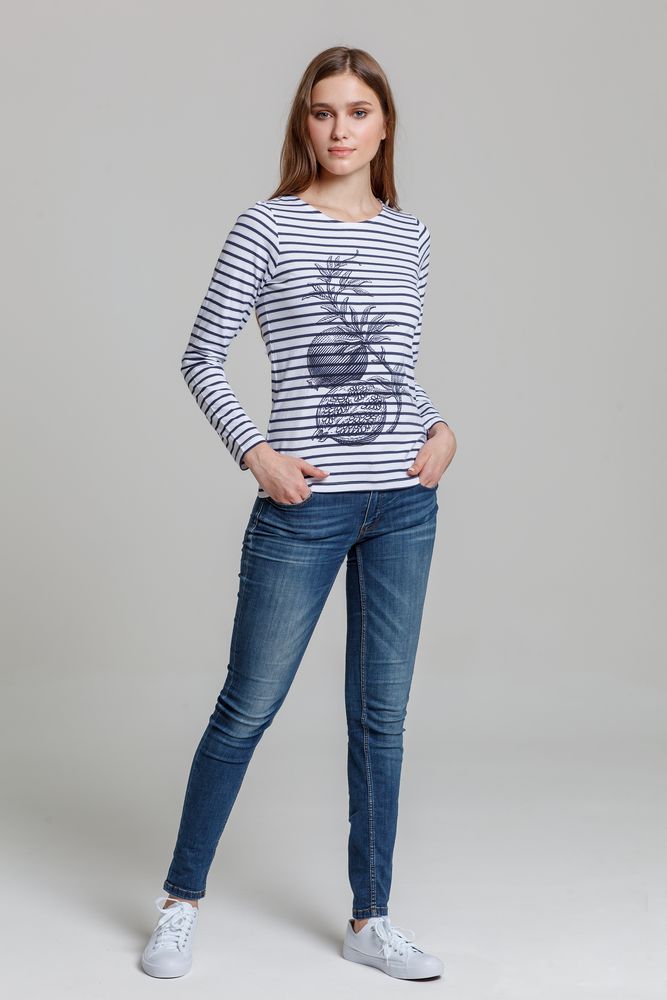 Футболка женская Grand Granat, белая с синим — изображение 6