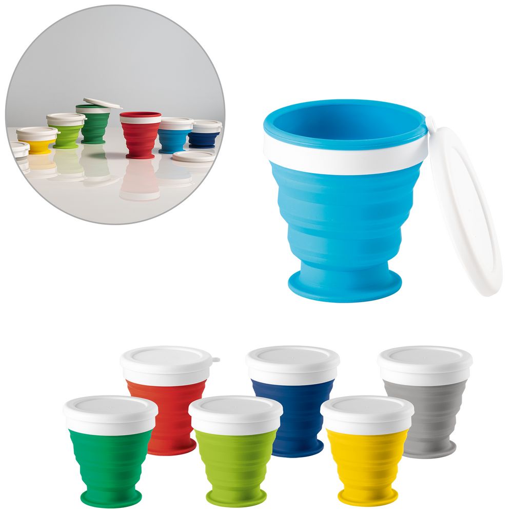 Складной стакан с крышкой Astrada, красный — изображение 5