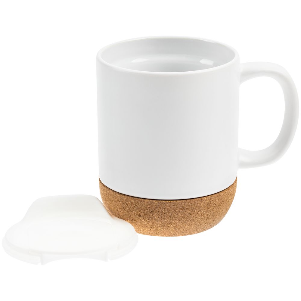 Кружка с пробковой подставкой Corky Walk для сублимационной печати, матовая, белая — изображение 4