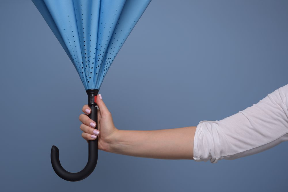 Зонт наоборот Style, трость, сине-голубой — изображение 9