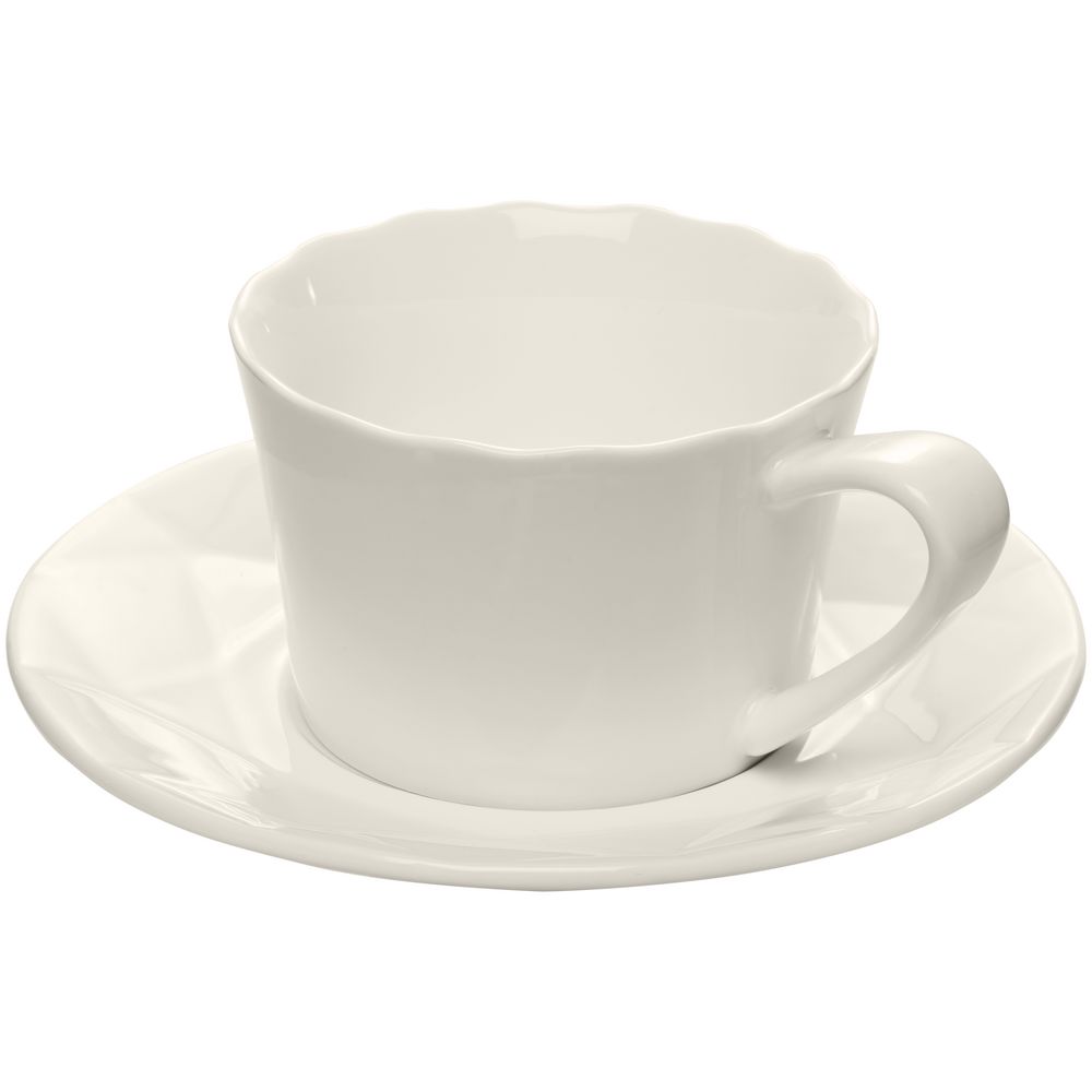 Чайная пара Diamante Bianco, белая — изображение 3