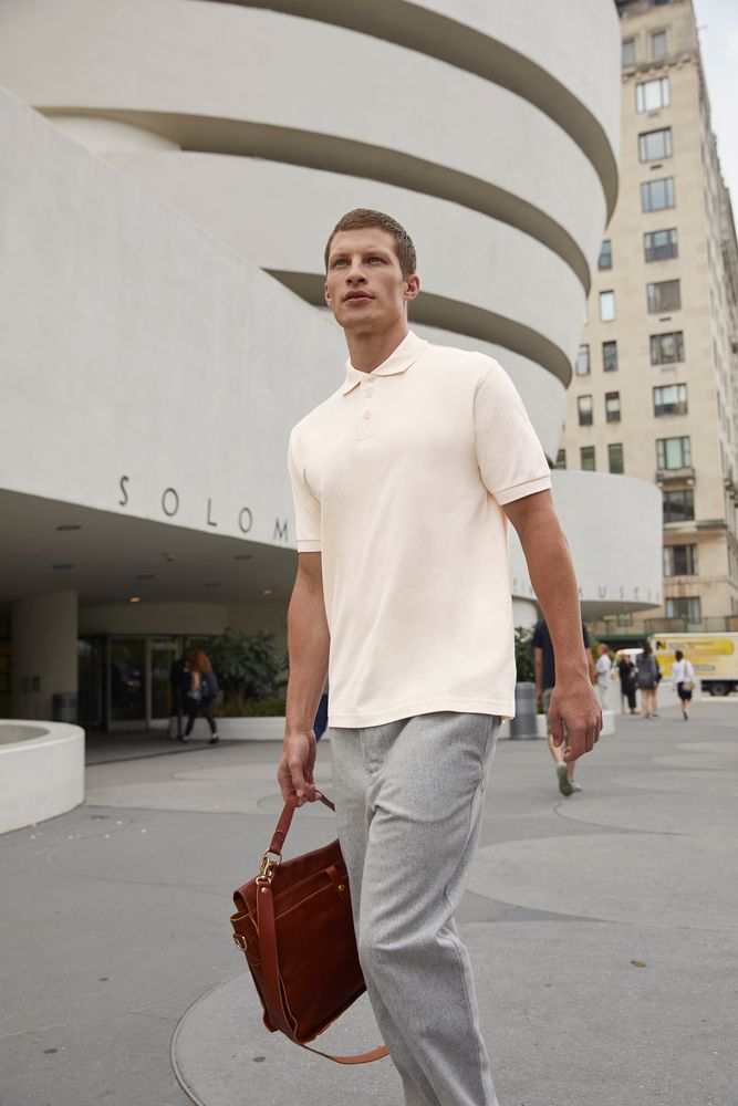 Рубашка поло Heavymill белая — изображение 7