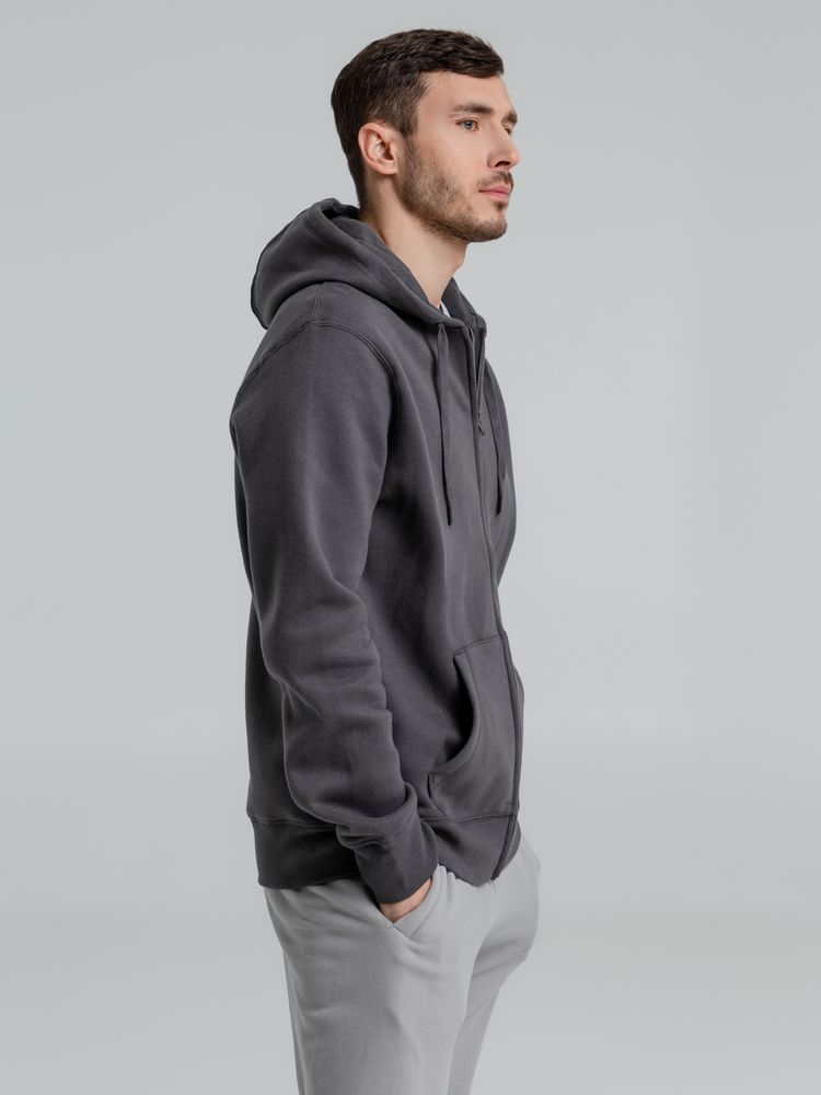 Толстовка на молнии с капюшоном унисекс King, темно-серая — изображение 10