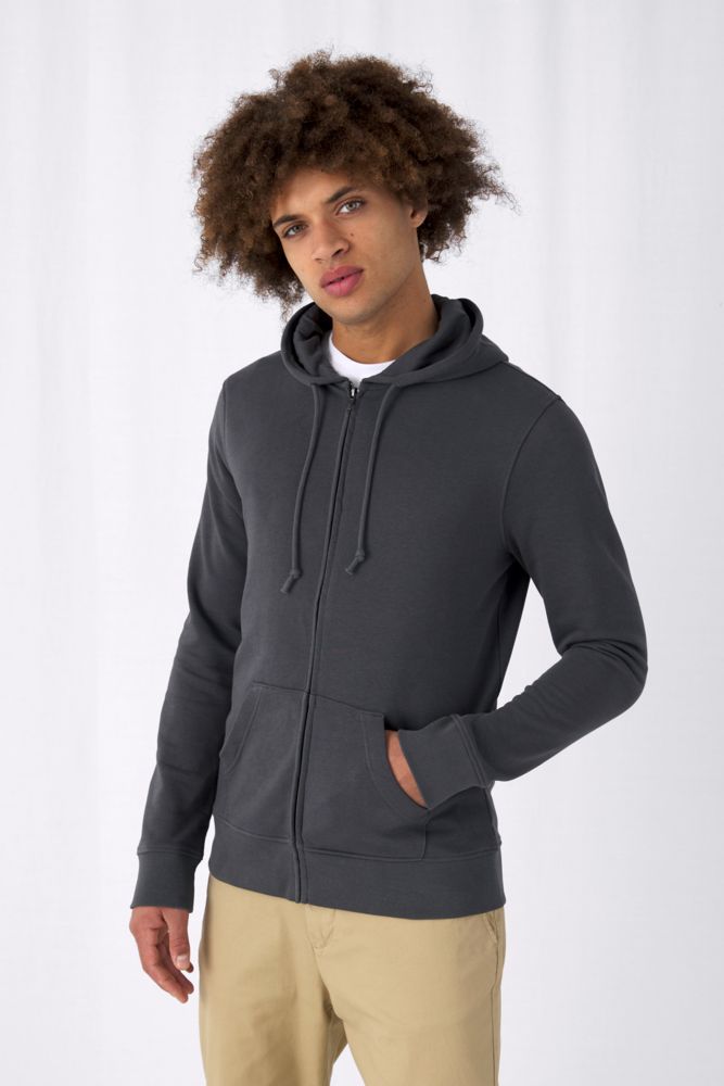 Толстовка на молнии с капюшоном унисекс BNC Inspire (Organic), розовая — изображение 5