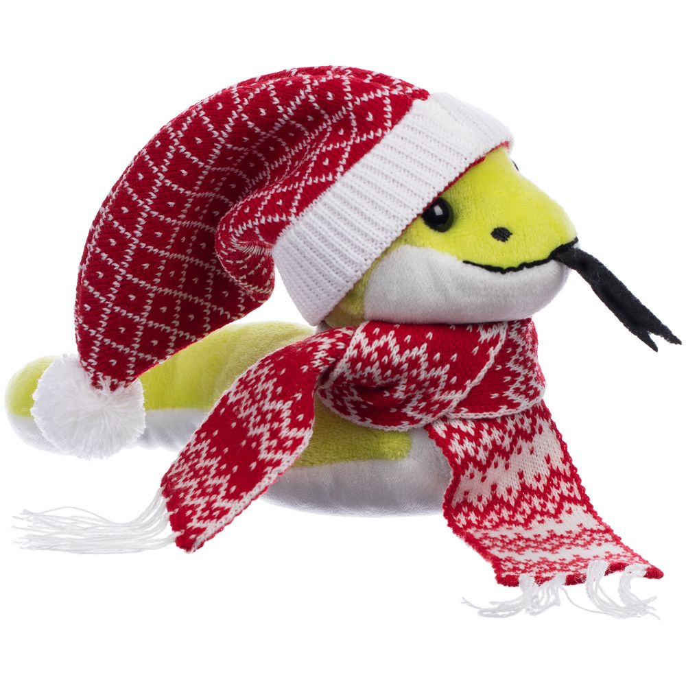 Мягкая игрушка Baby Snake Right, в красном шарфике и шапочке — изображение 3