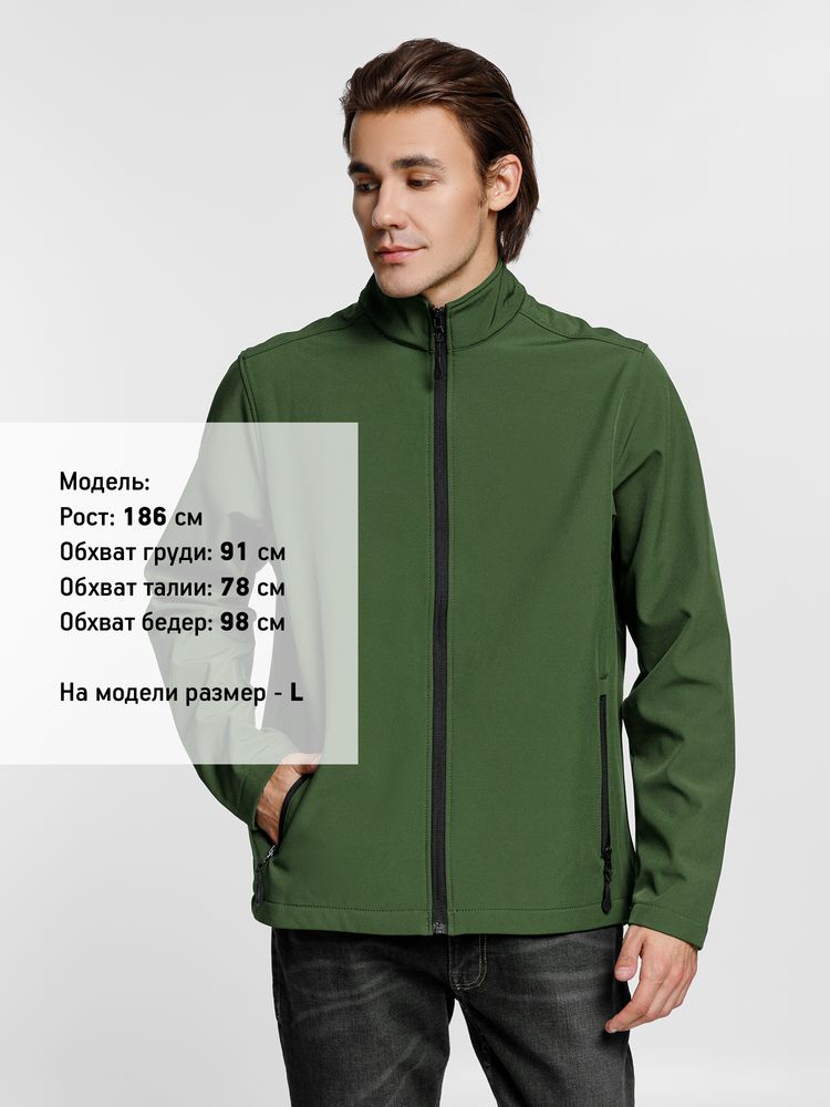 Куртка софтшелл мужская Race Men, темно-зеленая — изображение 5