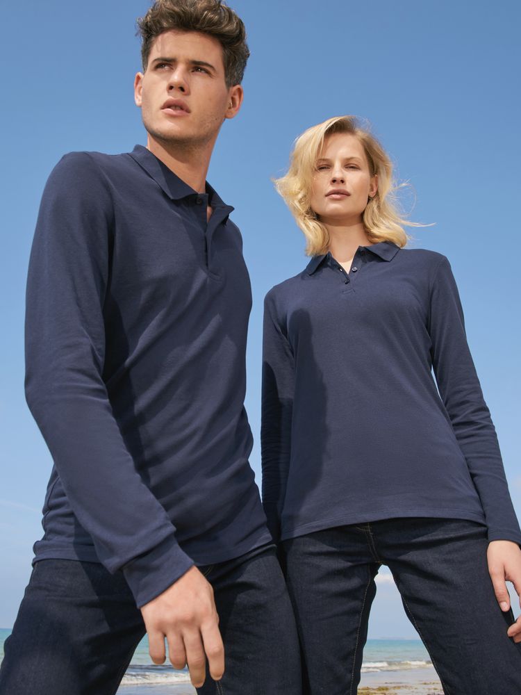 Рубашка поло мужская с длинным рукавом Perfect LSL Men, белая — изображение 6