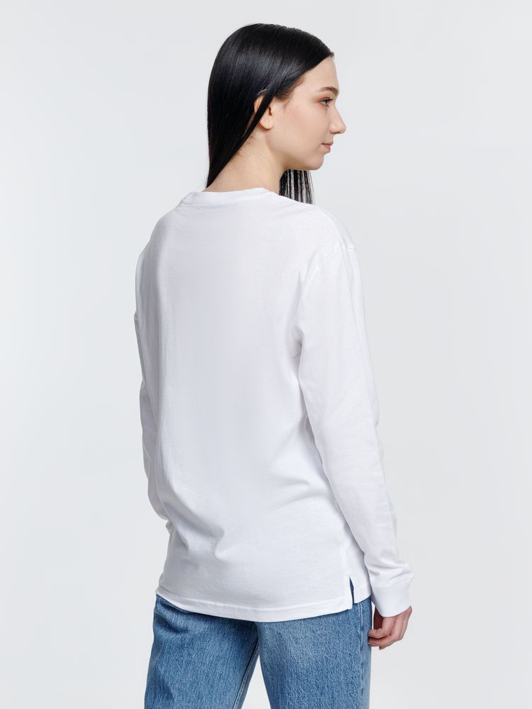 Футболка унисекс с длинным рукавом Pioneer LSL, белая — изображение 7