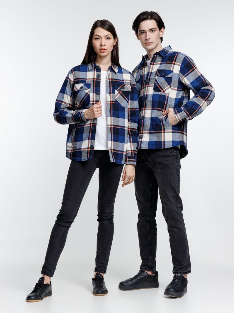 Куртка-рубашка оверсайз унисекс Noah, синяя — изображение 15