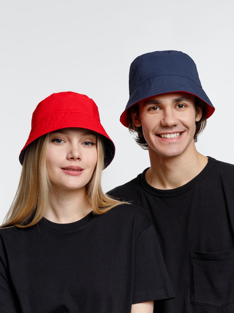 Панама Nylon двусторонняя, темно-синяя с красным — изображение 8