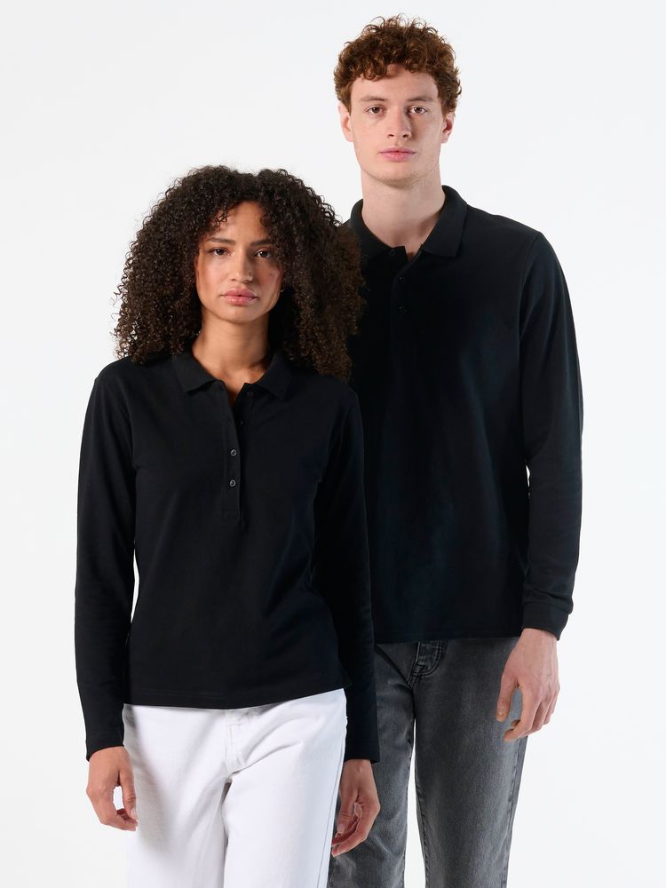 Рубашка поло мужская с длинным рукавом Winter II 210 ярко-синяя — изображение 6