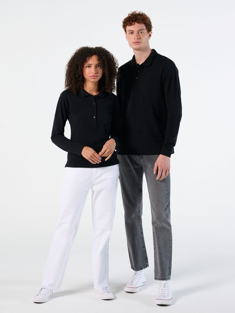 Рубашка поло мужская с длинным рукавом Winter II 210 ярко-синяя — изображение 7