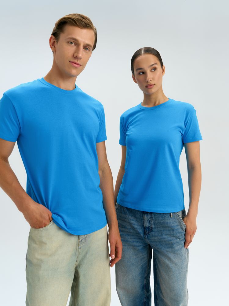 Футболка унисекс Regent 150, ярко-бирюзовая — изображение 13