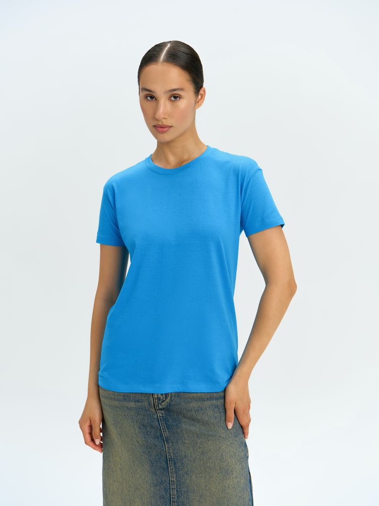 Футболка унисекс Regent 150, ярко-бирюзовая — изображение 11