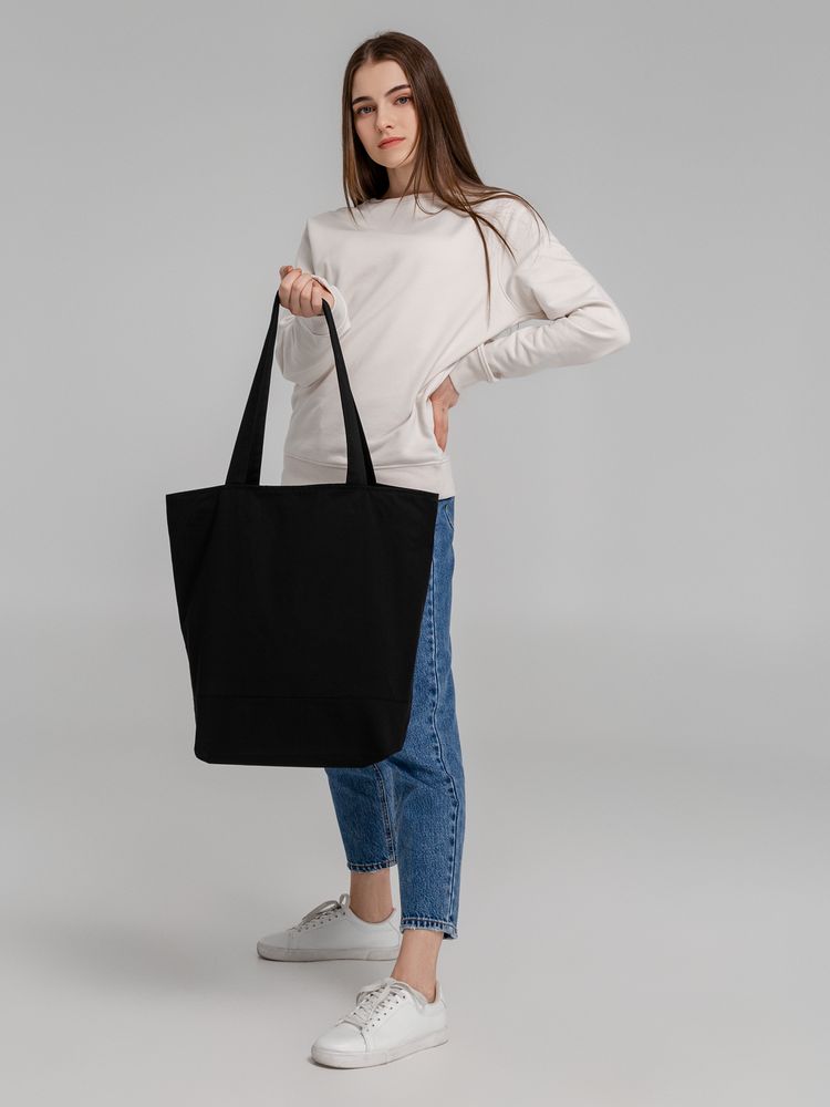 Сумка для покупок на молнии Shopaholic Zip, черная — изображение 8