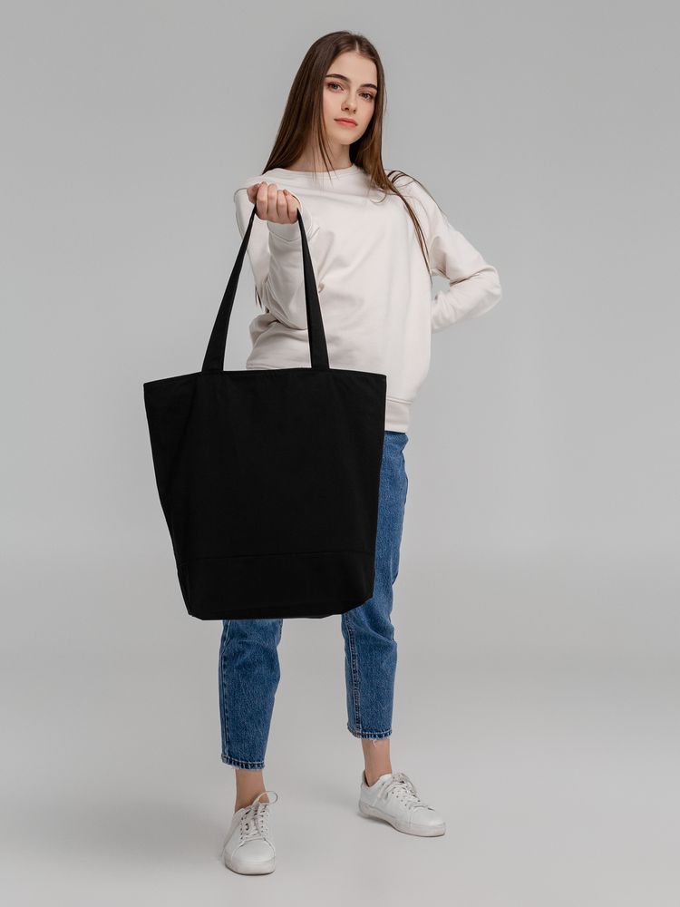 Сумка для покупок на молнии Shopaholic Zip, черная — изображение 9