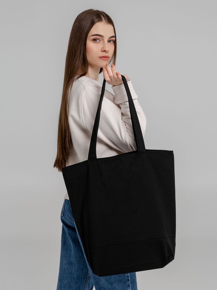 Сумка для покупок на молнии Shopaholic Zip, черная — изображение 7