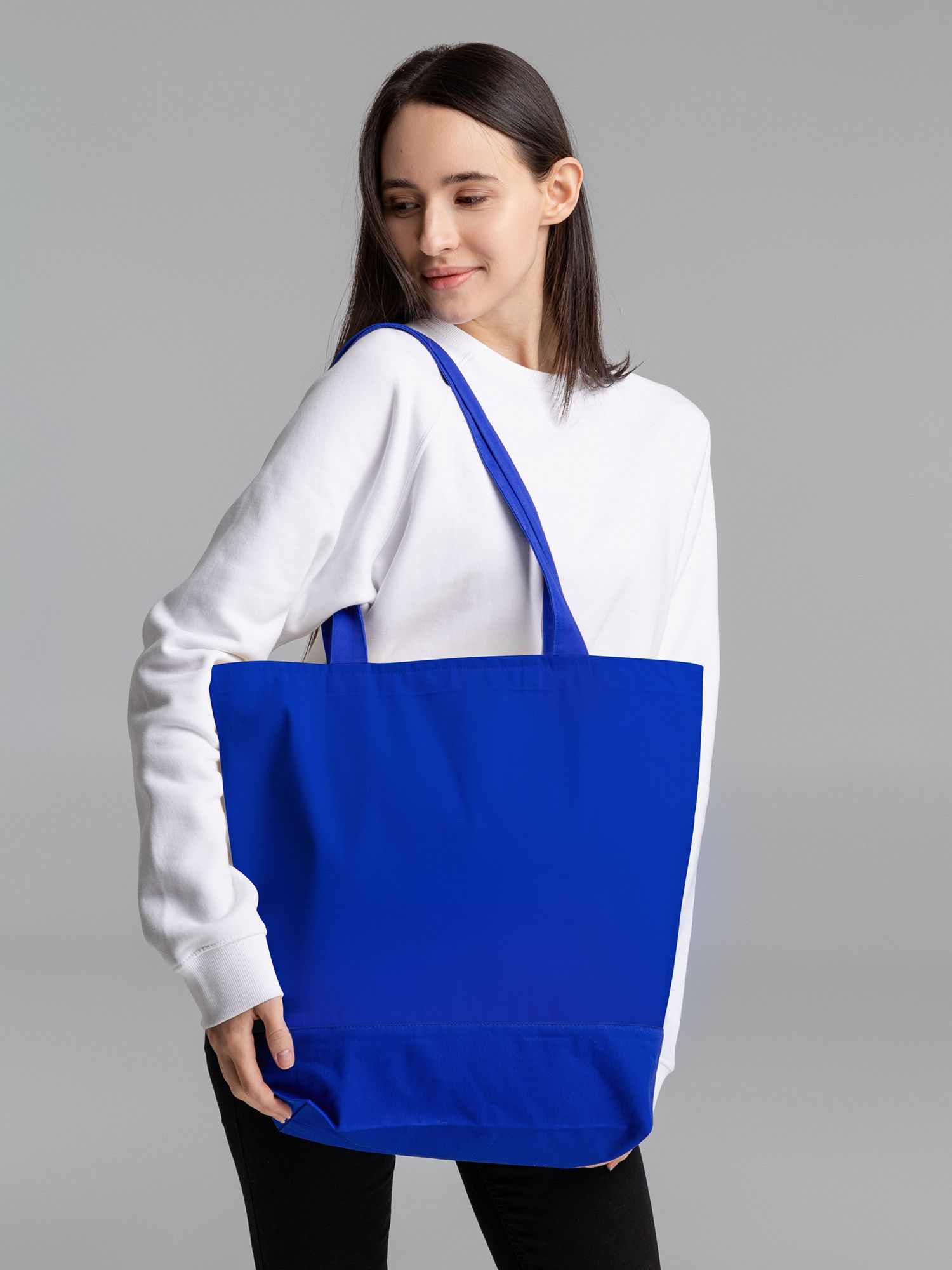 Сумка для покупок на молнии Shopaholic Zip, синяя — изображение 7