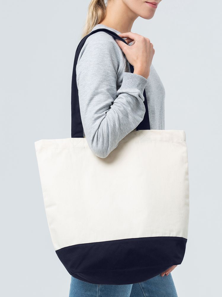 Холщовая сумка Shopaholic, темно-синяя — изображение 7