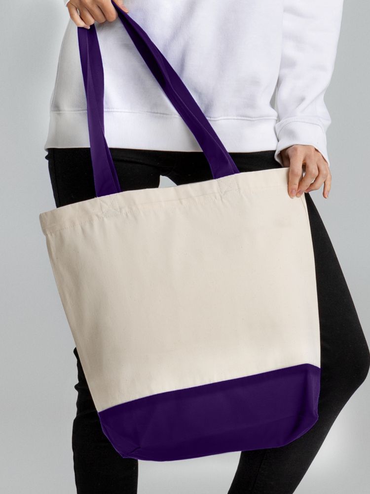 Холщовая сумка Shopaholic, фиолетовая — изображение 7