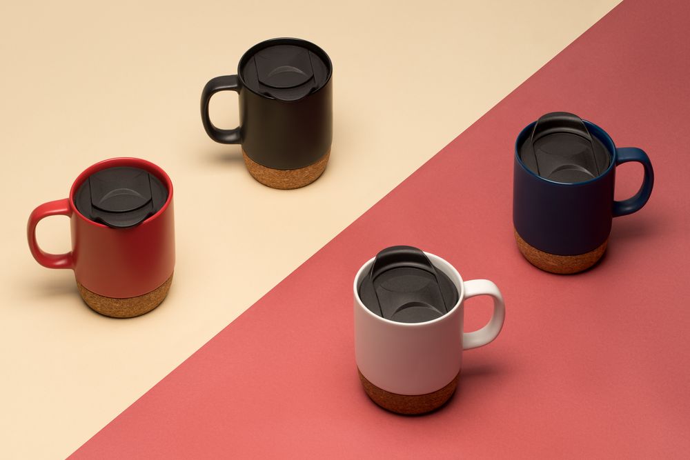 Кружка с пробковой подставкой Corky Walk, синяя — изображение 6