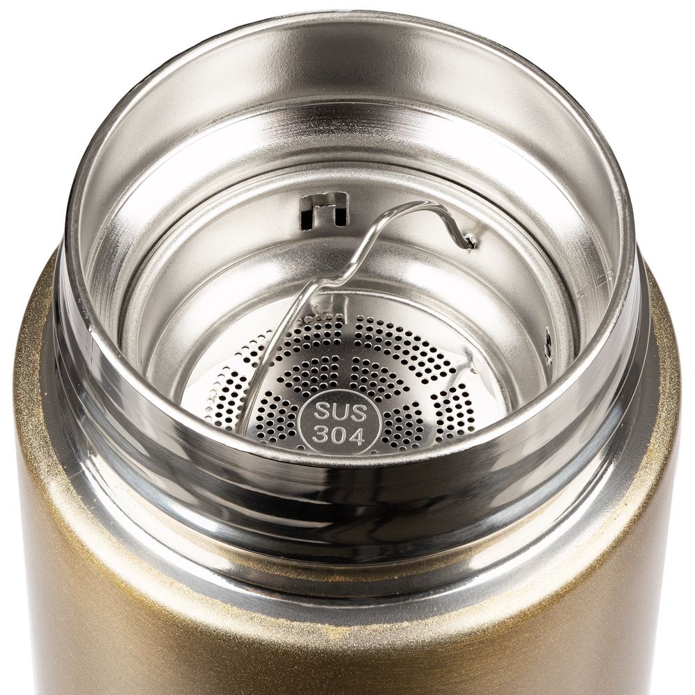 Смарт-бутылка с заменяемой батарейкой Long Therm, золотистая — изображение 5