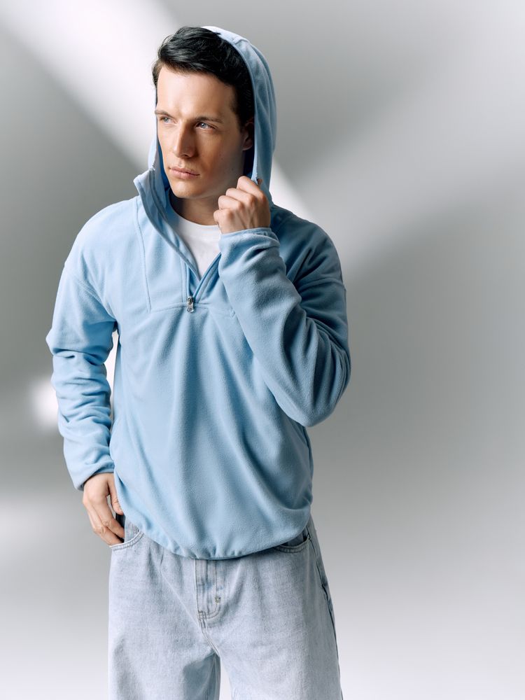 Анорак флисовый унисекс Fliska, голубой — изображение 14