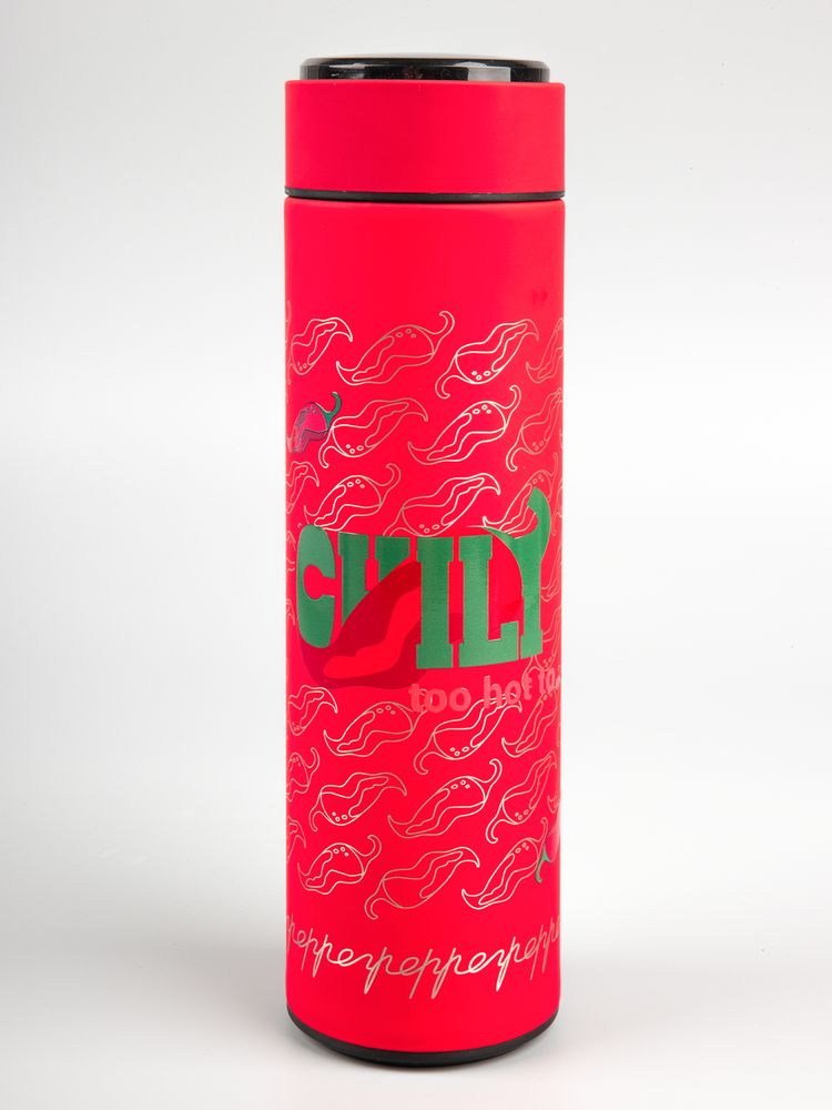 Смарт-бутылка с заменяемой батарейкой Long Therm Soft Touch, красная — изображение 13