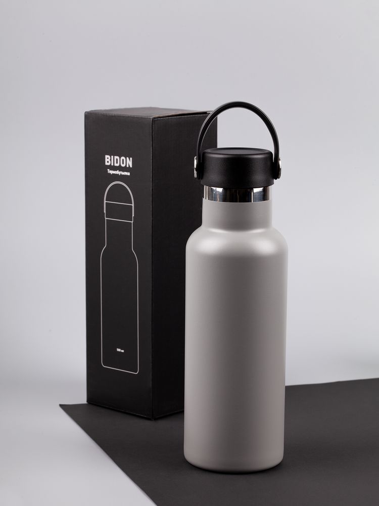 Термобутылка Bidon, серая — изображение 12