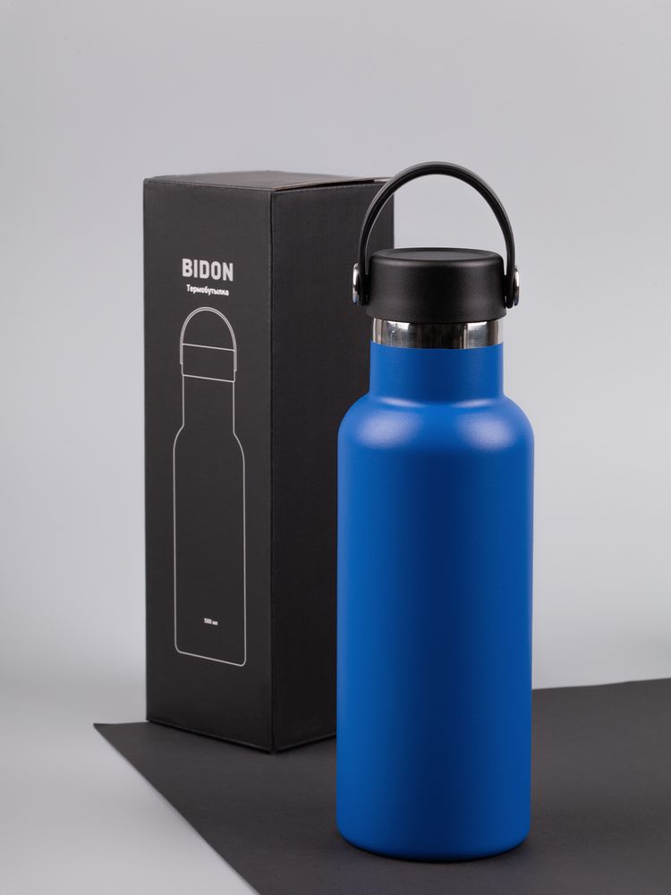 Термобутылка Bidon, синяя — изображение 13