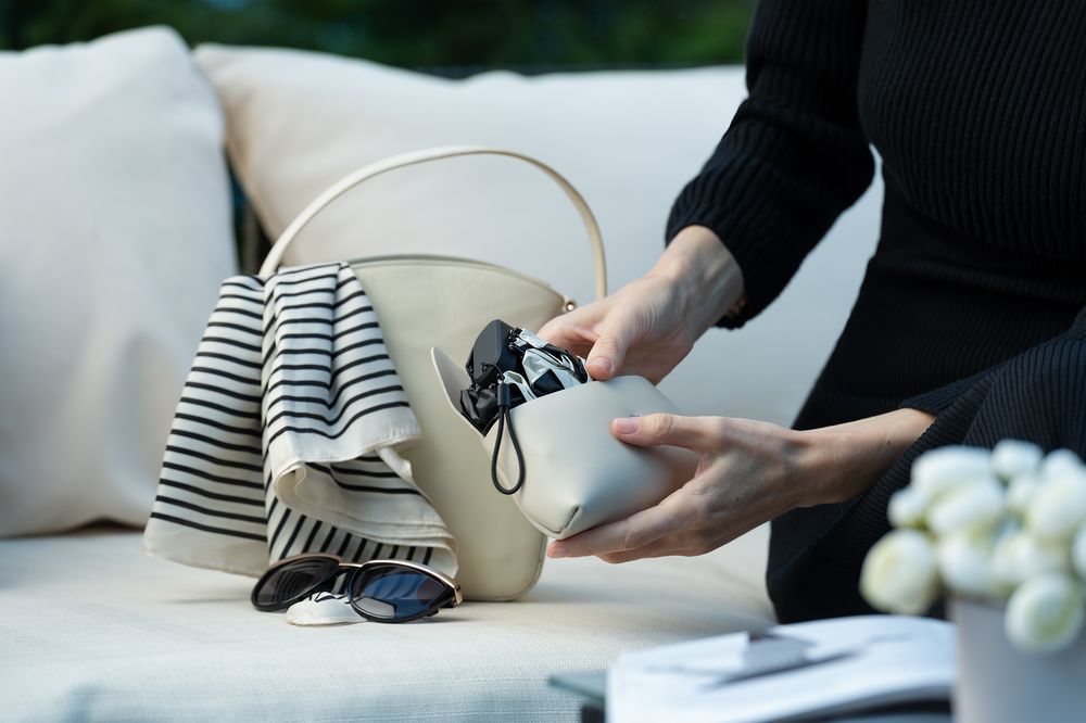 Зонт складной Sunway в сумочке, бежевый — изображение 9