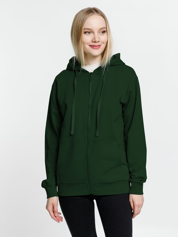 Толстовка на молнии с капюшоном Siverga 2.0, темно-зеленая — изображение 12