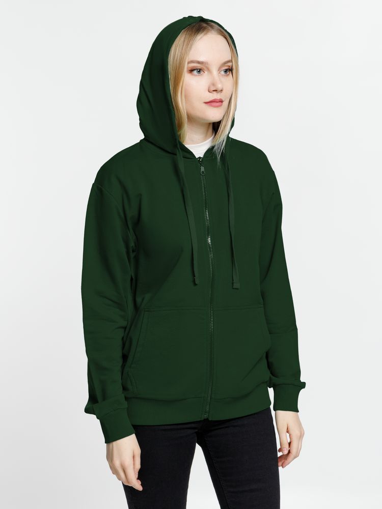 Толстовка на молнии с капюшоном Siverga 2.0, темно-зеленая — изображение 13