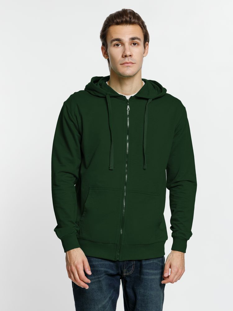 Толстовка на молнии с капюшоном Siverga 2.0, темно-зеленая — изображение 8