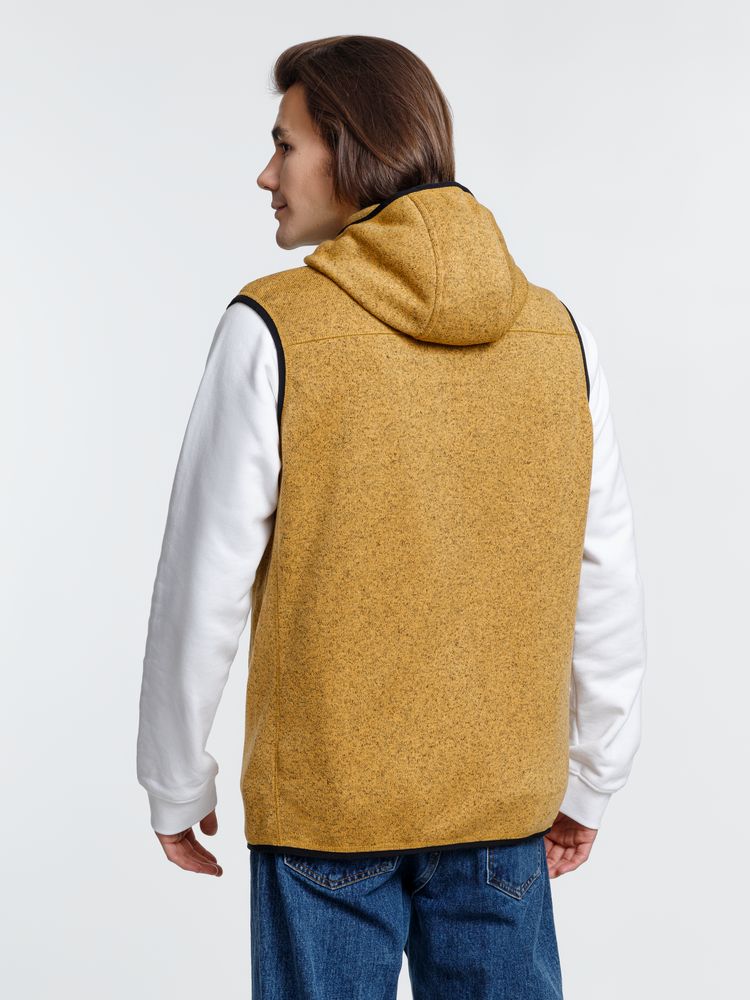 Жилет с капюшоном унисекс Gotland, горчичный — изображение 10