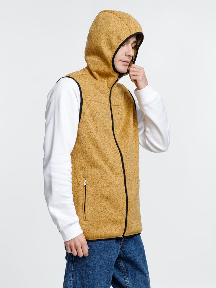 Жилет с капюшоном унисекс Gotland, горчичный — изображение 9