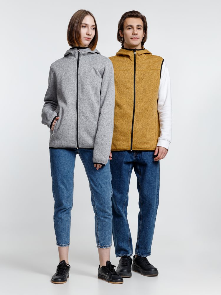 Жилет с капюшоном унисекс Gotland, горчичный — изображение 12