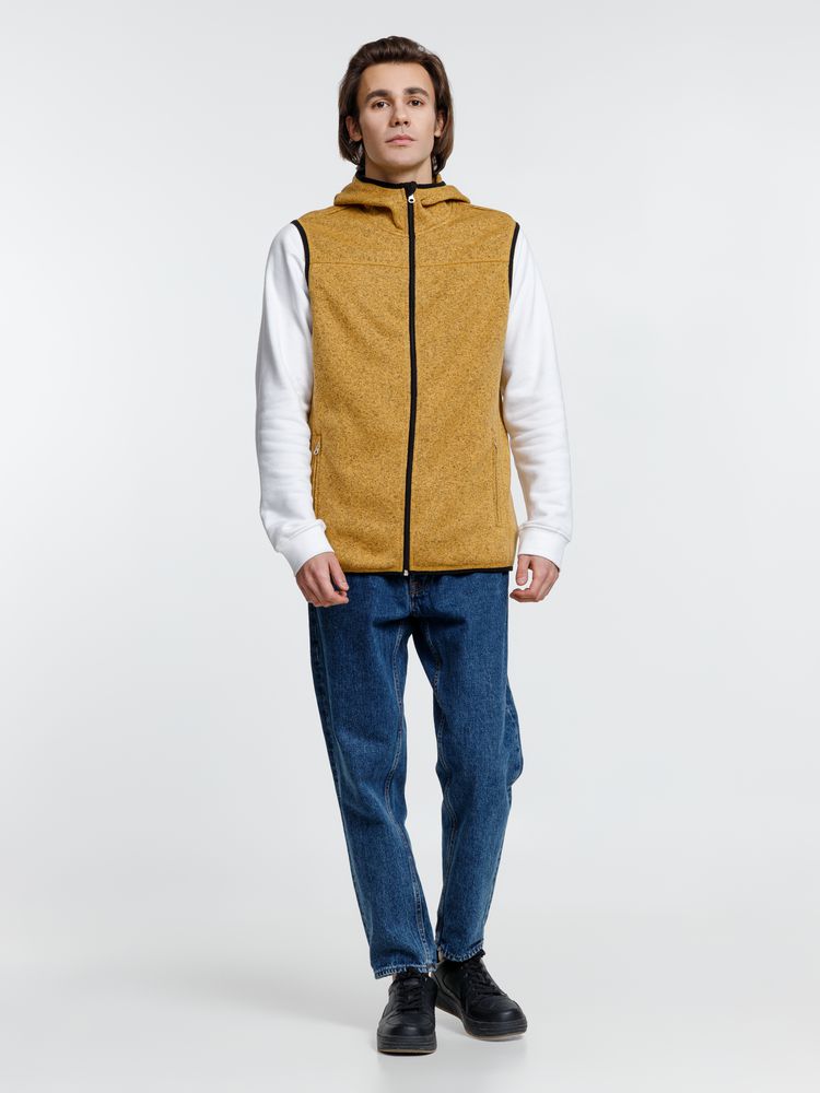 Жилет с капюшоном унисекс Gotland, горчичный — изображение 11