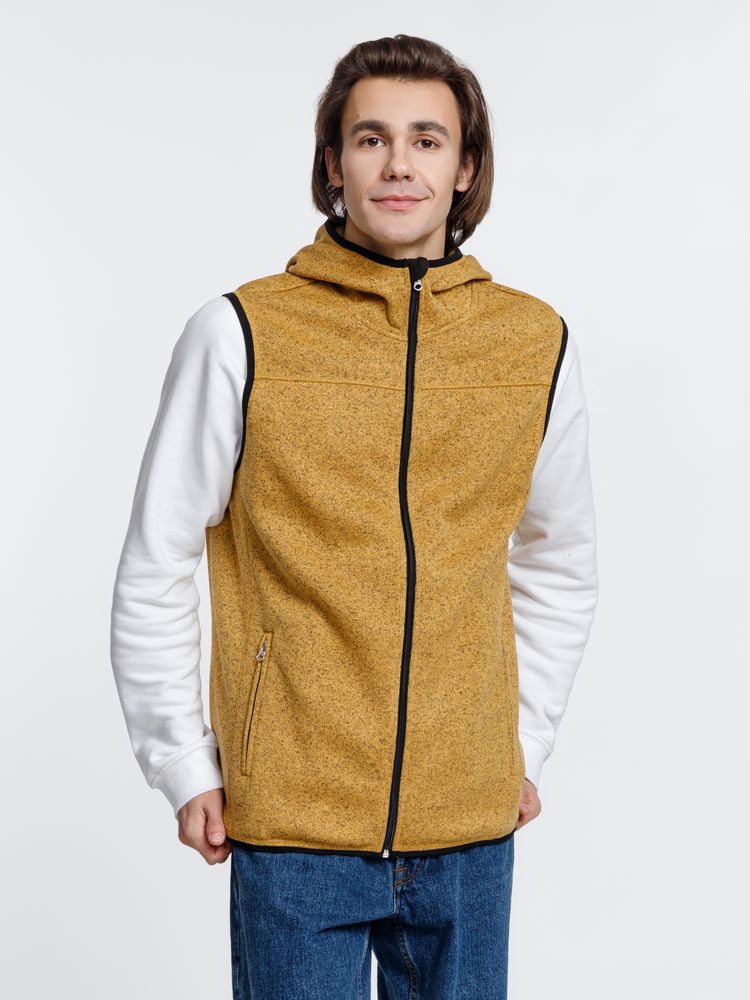 Жилет с капюшоном унисекс Gotland, горчичный — изображение 8