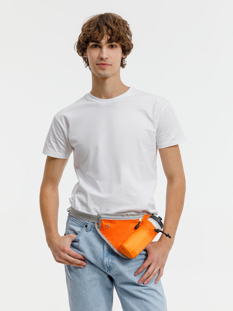 Сумка поясная с отделением для бутылки Waterun, оранжевая — изображение 8