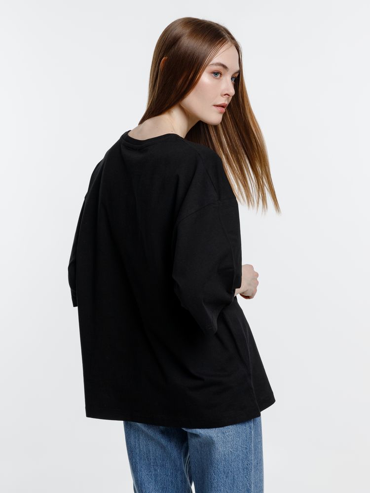 Футболка оверсайз унисекс Base Space, черная — изображение 11