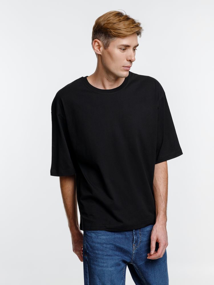 Футболка оверсайз унисекс Base Space, черная — изображение 5