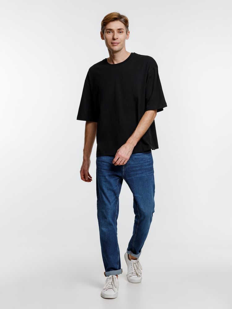 Футболка оверсайз унисекс Base Space, черная — изображение 8