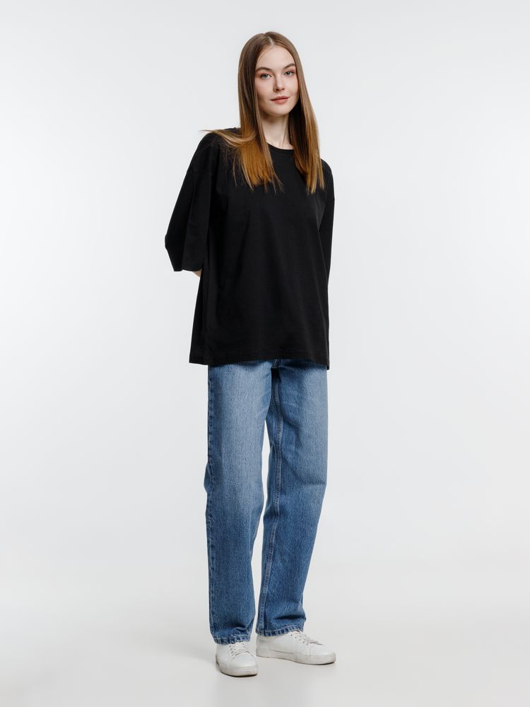 Футболка оверсайз унисекс Base Space, черная — изображение 13