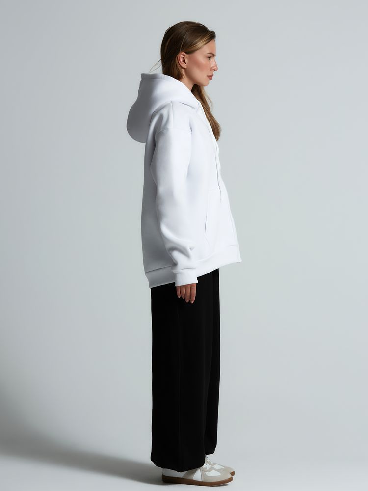 Толстовка унисекс оверсайз Zippy, белая — изображение 9