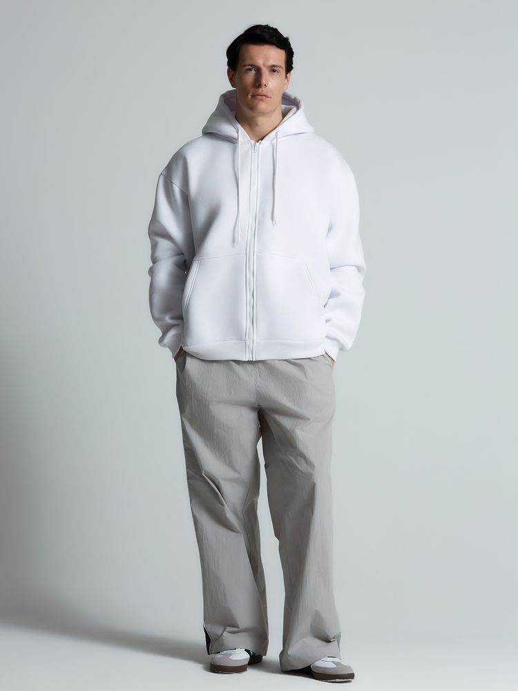 Толстовка унисекс оверсайз Zippy, белая — изображение 11