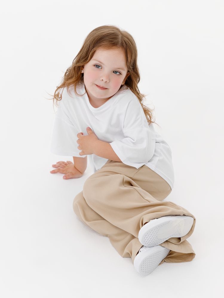 Футболка детская оверсайз Teezer, белая — изображение 8