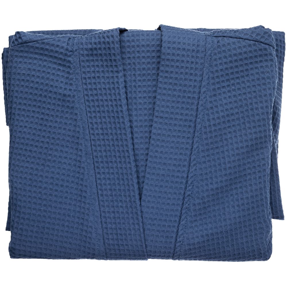 Халат вафельный Kimono, темно-синий — изображение 5